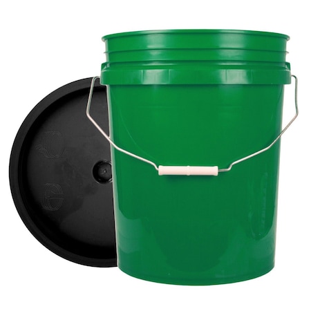 World Enterprises Bucket, 12 in H, Green and Black 5GRN,345BLK